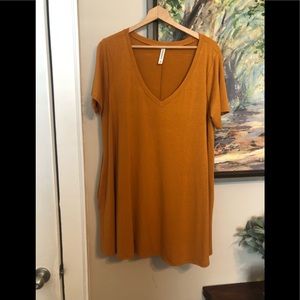 Zenana Tunic With Pockets-Mustard